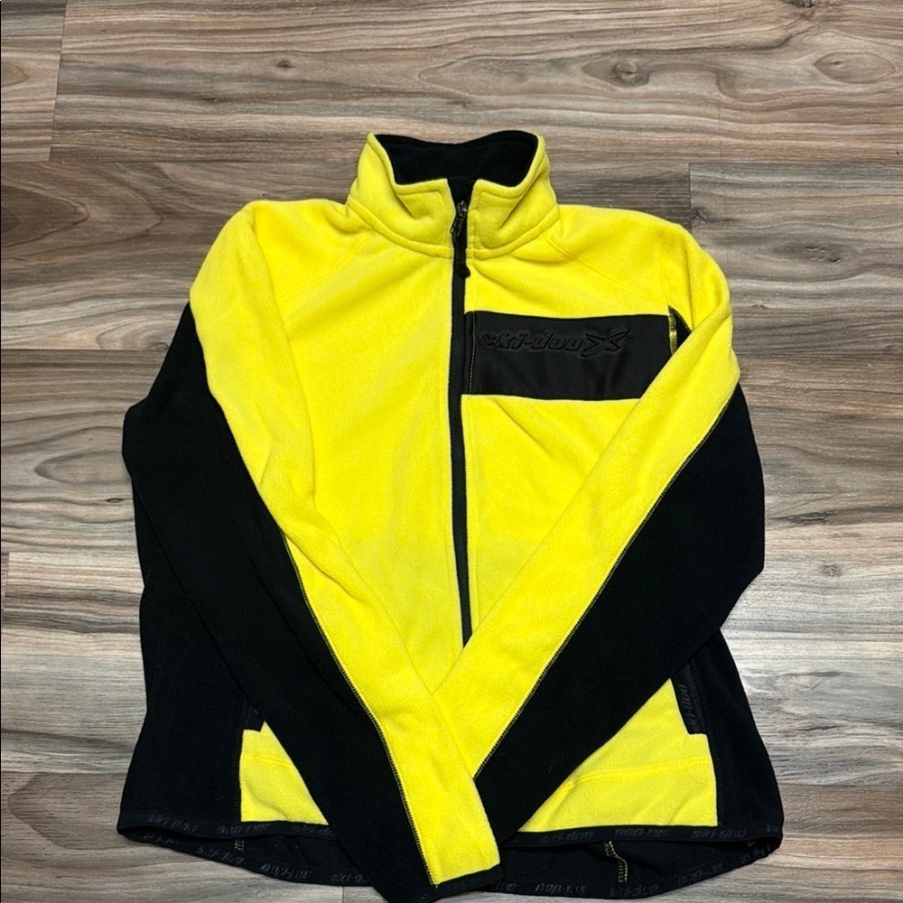 BRP SKI-DOO Yellow Black Fleece Zipper Jacket - Women's XL